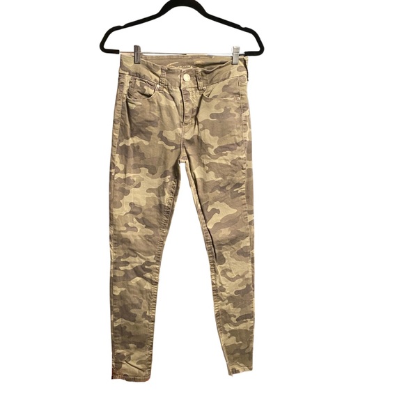Seven7 Jeans Camouflage Green Camo Jeans High Rise Skinny Tummyless - Picture 1 of 4